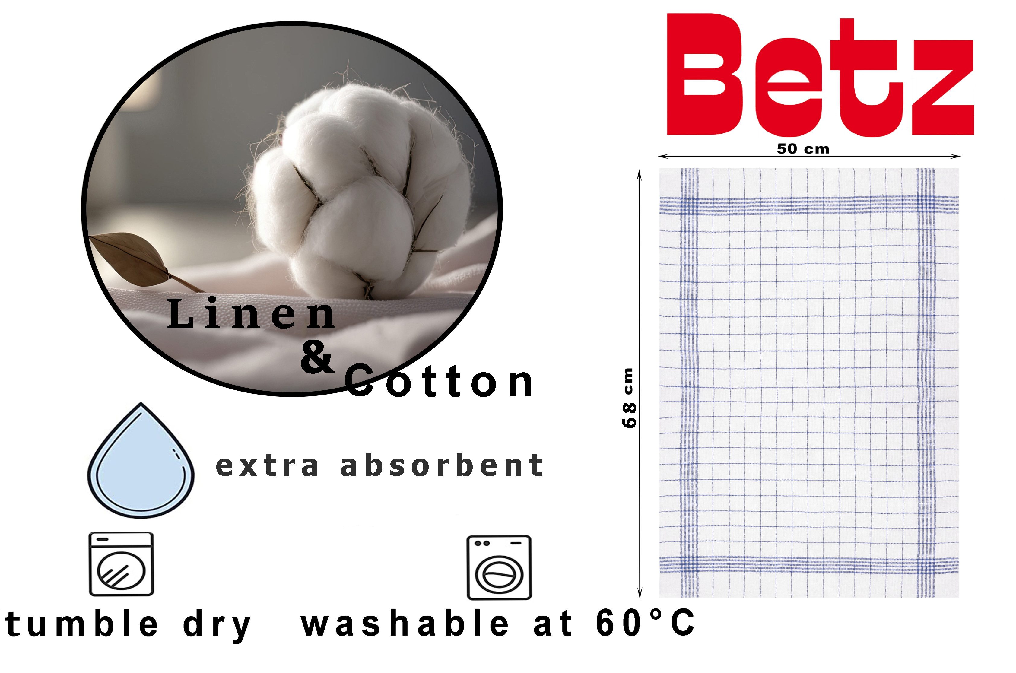 Betz Geschirrtuch 3er Set 50 x 68 cm Halbleinen Geschirrtücher MCT-12 HL, (3 er Set, 3-tlg., 3 Geschirrtücher 50x68 cm), Geschirrhandtuch Gläsertuch Jacquard Gl – Bild 3 von 5