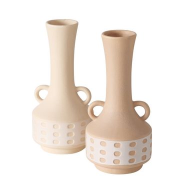 BOLTZE Dekovase "Cimera" aus Keramik in beige/weiß H27cm, Vase