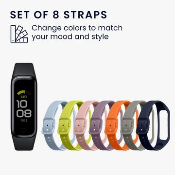 kwmobile Uhrenarmband 8x Sportarmband für Samsung Galaxy Fit 2 Armband, Armband TPU Silikon Großes Set Fitnesstracker - verschiedene Farben