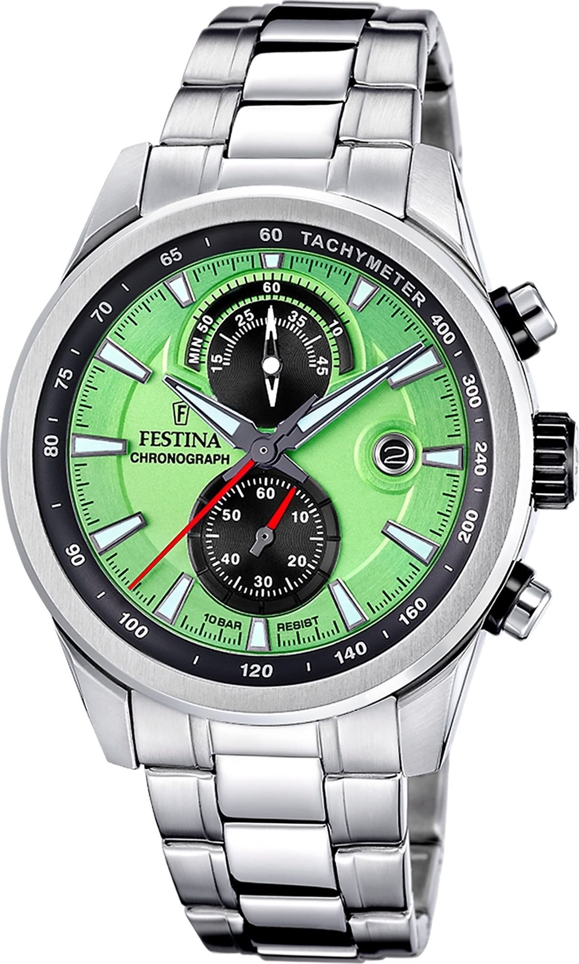 Festina Chronograph Festina Herrenuhr Timeless Chronograph, (Chronograph), Herren Armbanduhr rund, Edelstahlarmband silber, Elegant