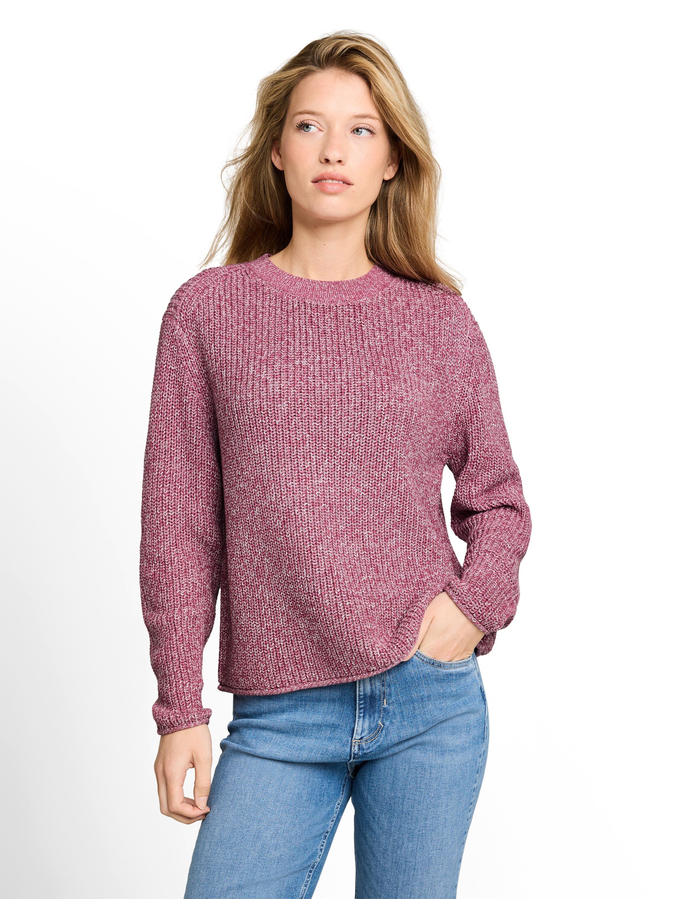 TOM TAILOR Denim V-Ausschnitt-Pullover mit Rippbündchen