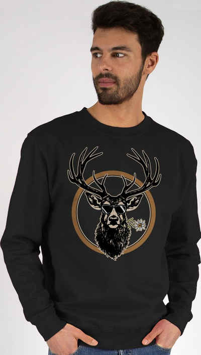 Shirtracer Sweatshirt Cooler Hirsch Hirschgeweih Jäger (1-tlg) Mode für Oktoberfest Herren