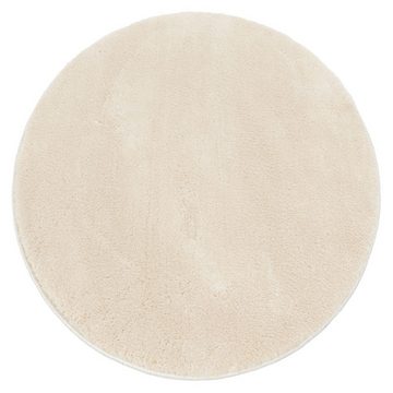 Badematte Badezimmer Teppich Hochflor Badematte Modern Kuschelig Weich Uni Creme TT Home, Höhe 10 mm, 100% Polyester, Läufer