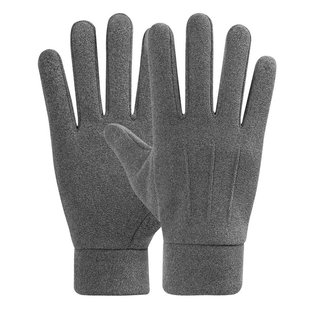 LAPA HOME Fleecehandschuhe Touchscreen Winter Fahrradhandschuhe Warm Sporthandschuhe Handschuhe (Paar) Winddicht Handschuhe für Outdoor Skifahren Radfahren Herren-Grau