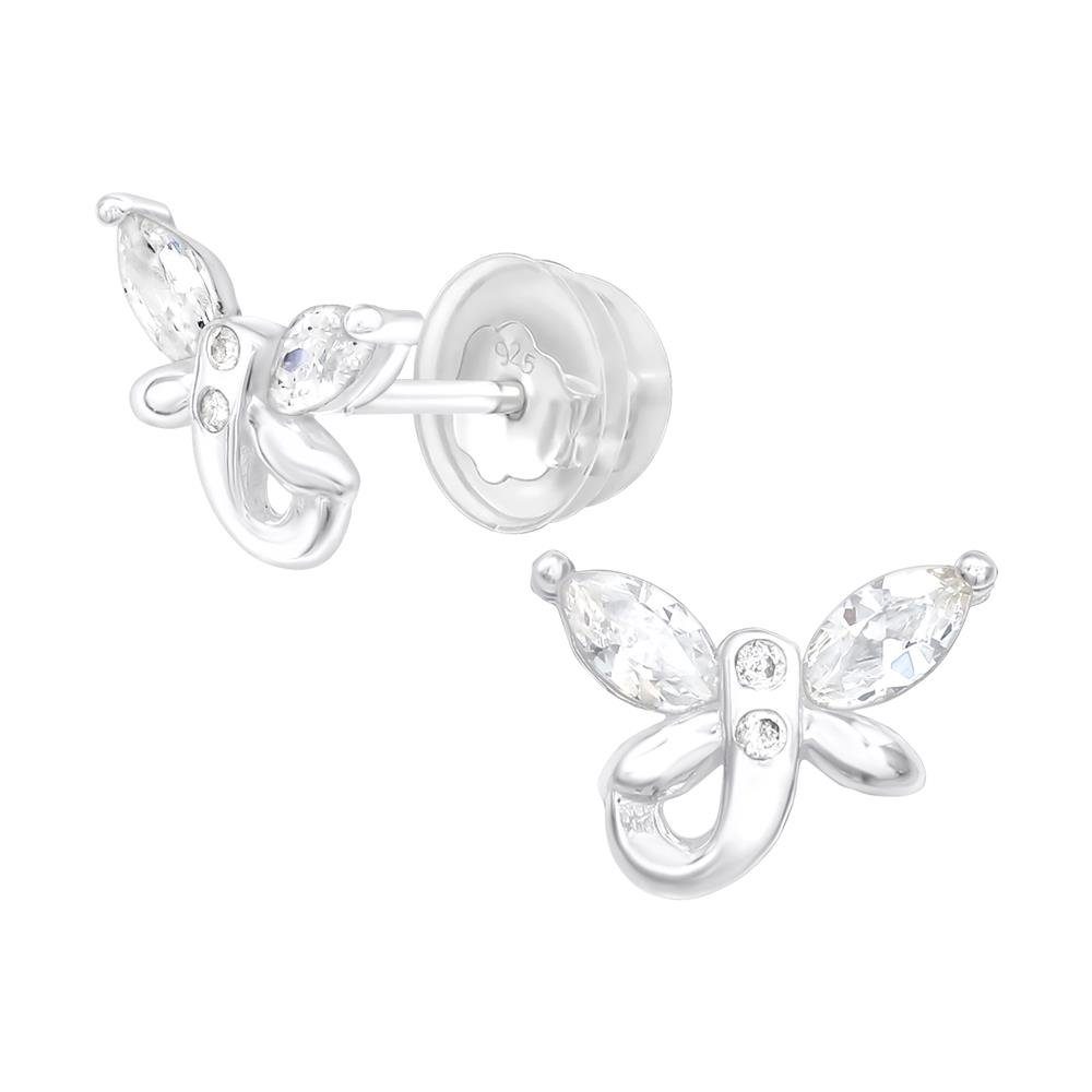Paar Silber Damen Ohrringe (2 Ohrring-Set Ohrschmuck Libelle 2-tlg), BUNGSA (1 Kristall .925 Ohrstecker mit aus Stück),