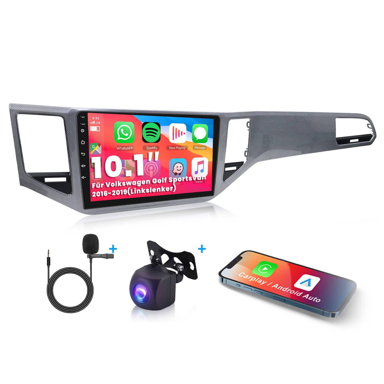 10-Zoll-Android 13.0 für Volkswagen Golf Sportsvan 2016-2019( linke)  Autoradio