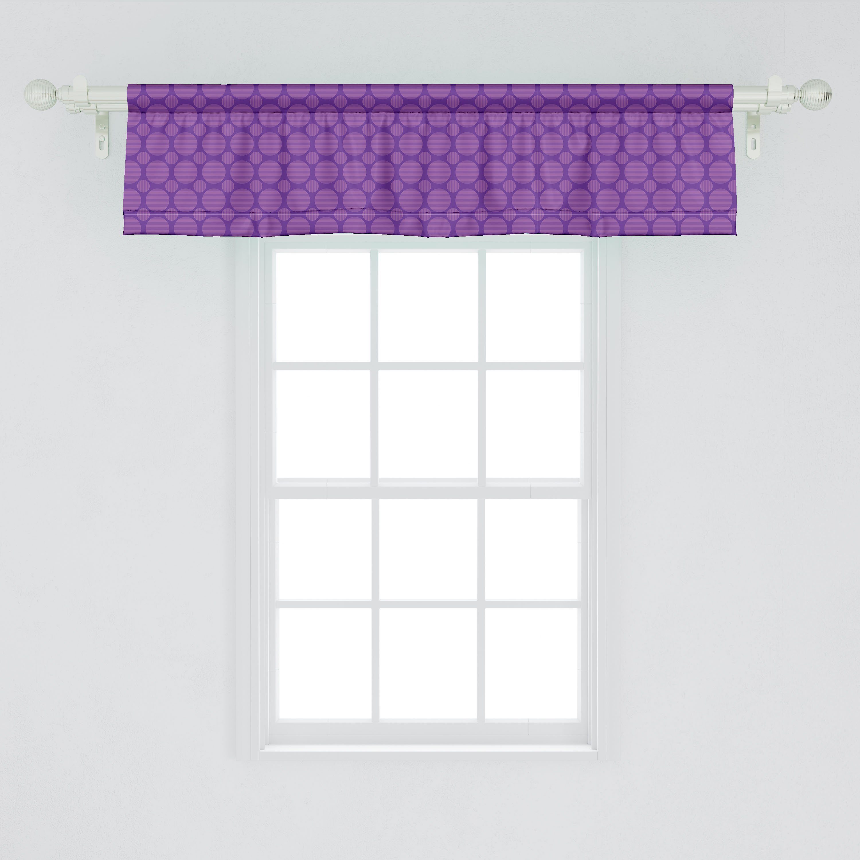 Scheibengardine Vorhang Volant Microfaser, für Runden Küche Stangentasche, Abakuhaus, geometrisch Striped mit Schlafzimmer Dekor Lila