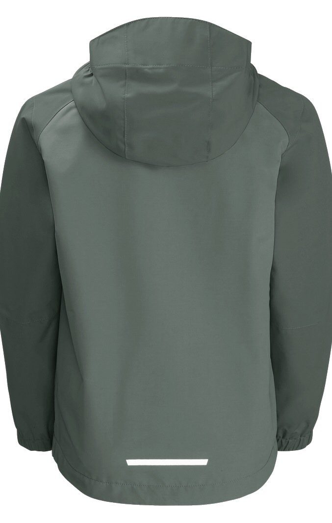 Jack Wolfskin Regenjacke Tucan (leicht, winddicht, wasserdicht) hedgegrün Kinder