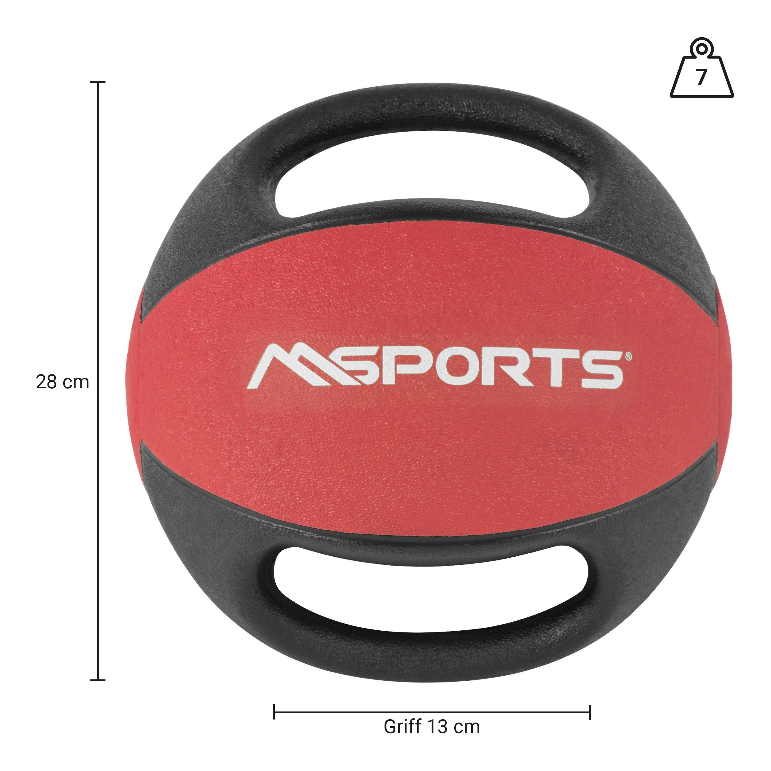MSPORTS mit Premium Gymnastikbälle Medizinball Griffe - 1 Professionelle Medizinball 10 kg Rot Studio-Qualität kg – MSports® – 7