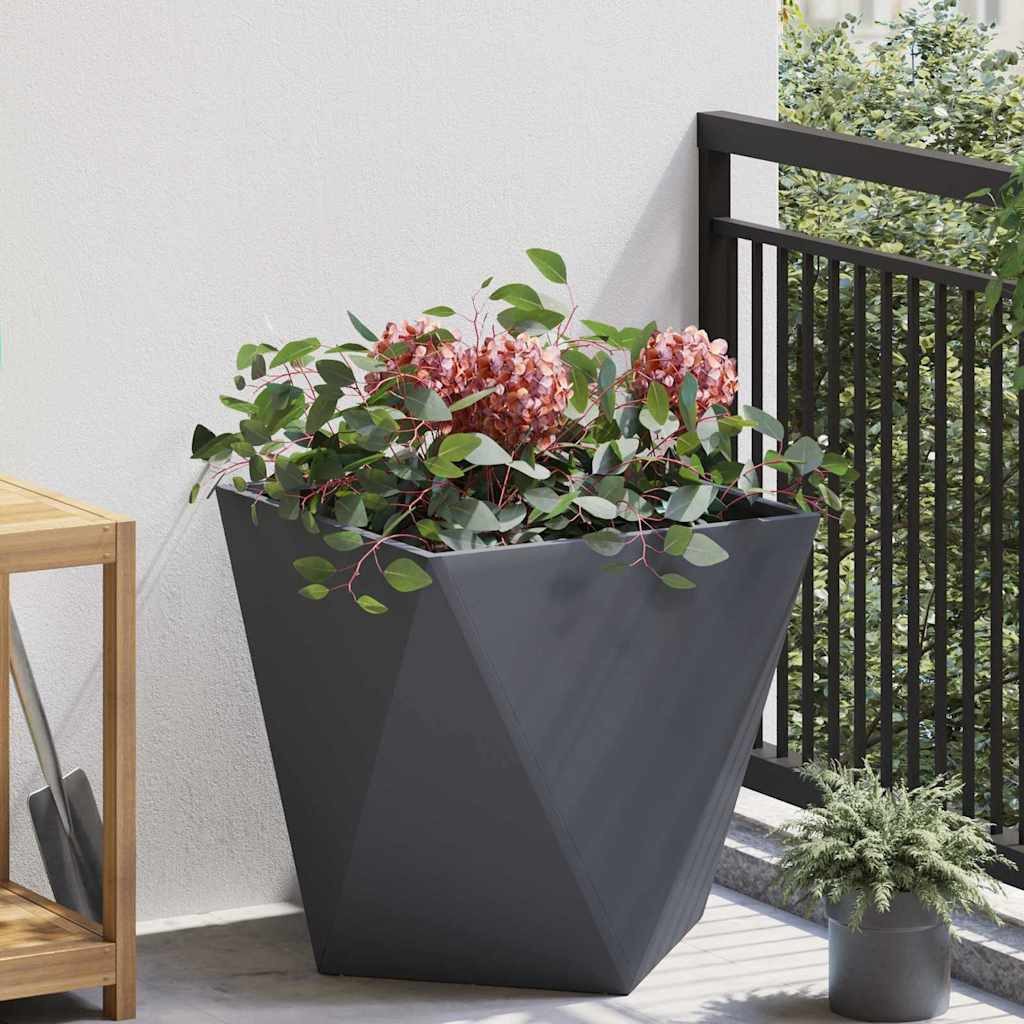 vidaXL Blumentopf Pflanzkübel Anthrazit 50 x 50 x 50 cm Stahl (1 St)