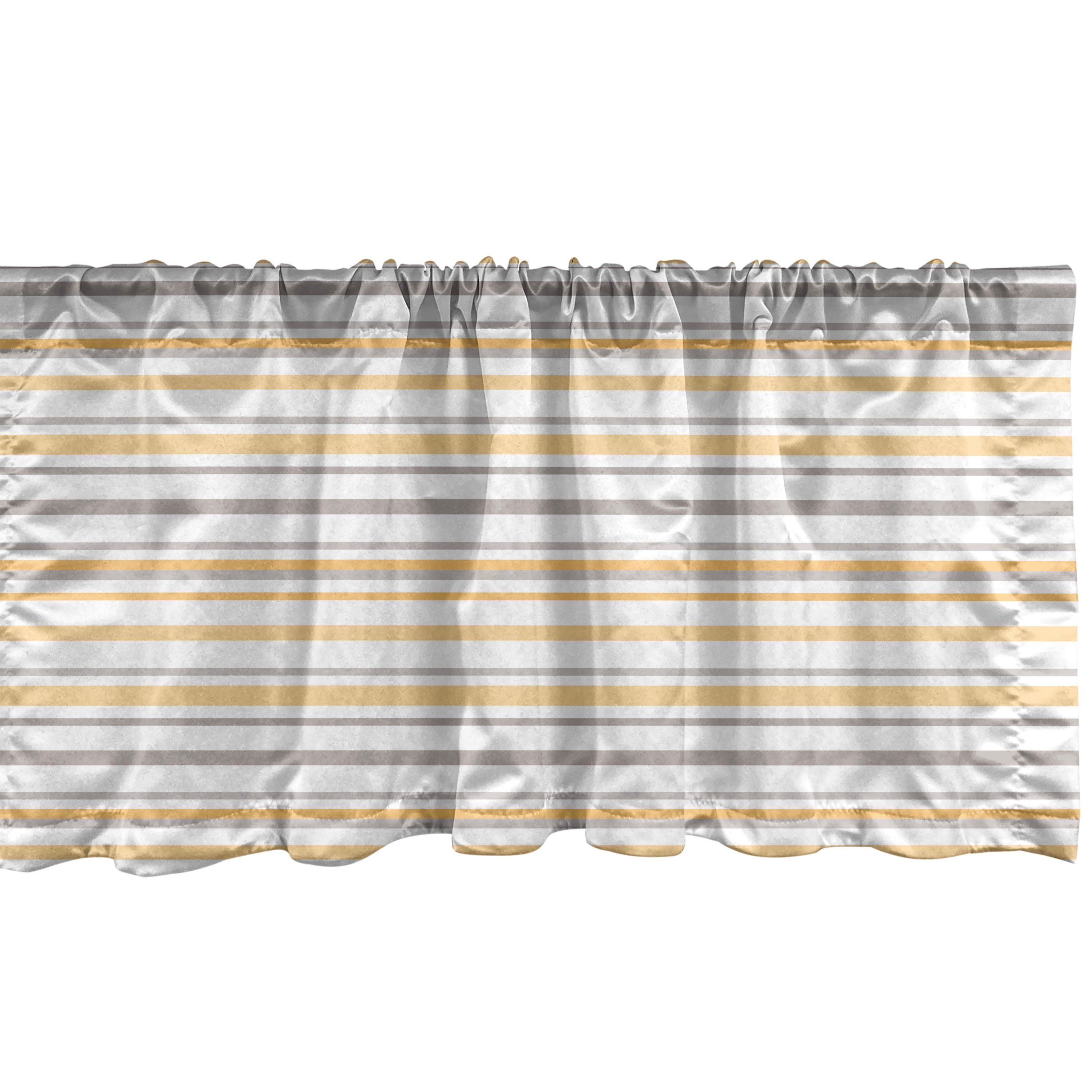 Scheibengardine Vorhang Volant für Küche Schlafzimmer Dekor mit Stangentasche, Abakuhaus, Microfaser, Jahrgang Shabby Farbige Linien