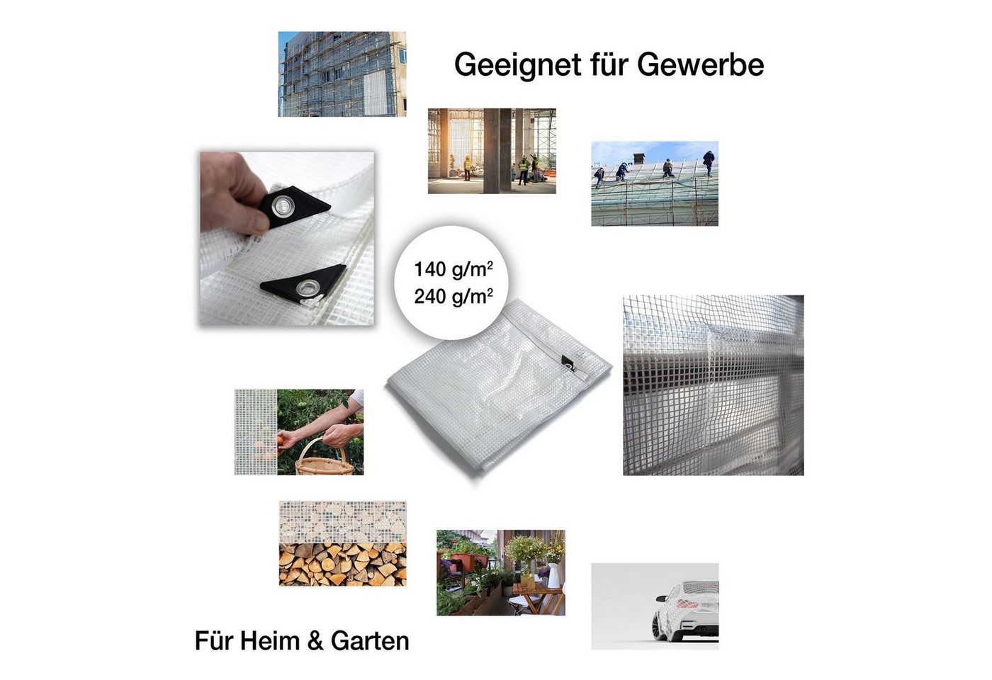 Thumbnail - Karat Schutzplane Montreal 240 g/m², Abdeckplane, In verschiedenen Größen und Farben, Wasserdicht, reißfest