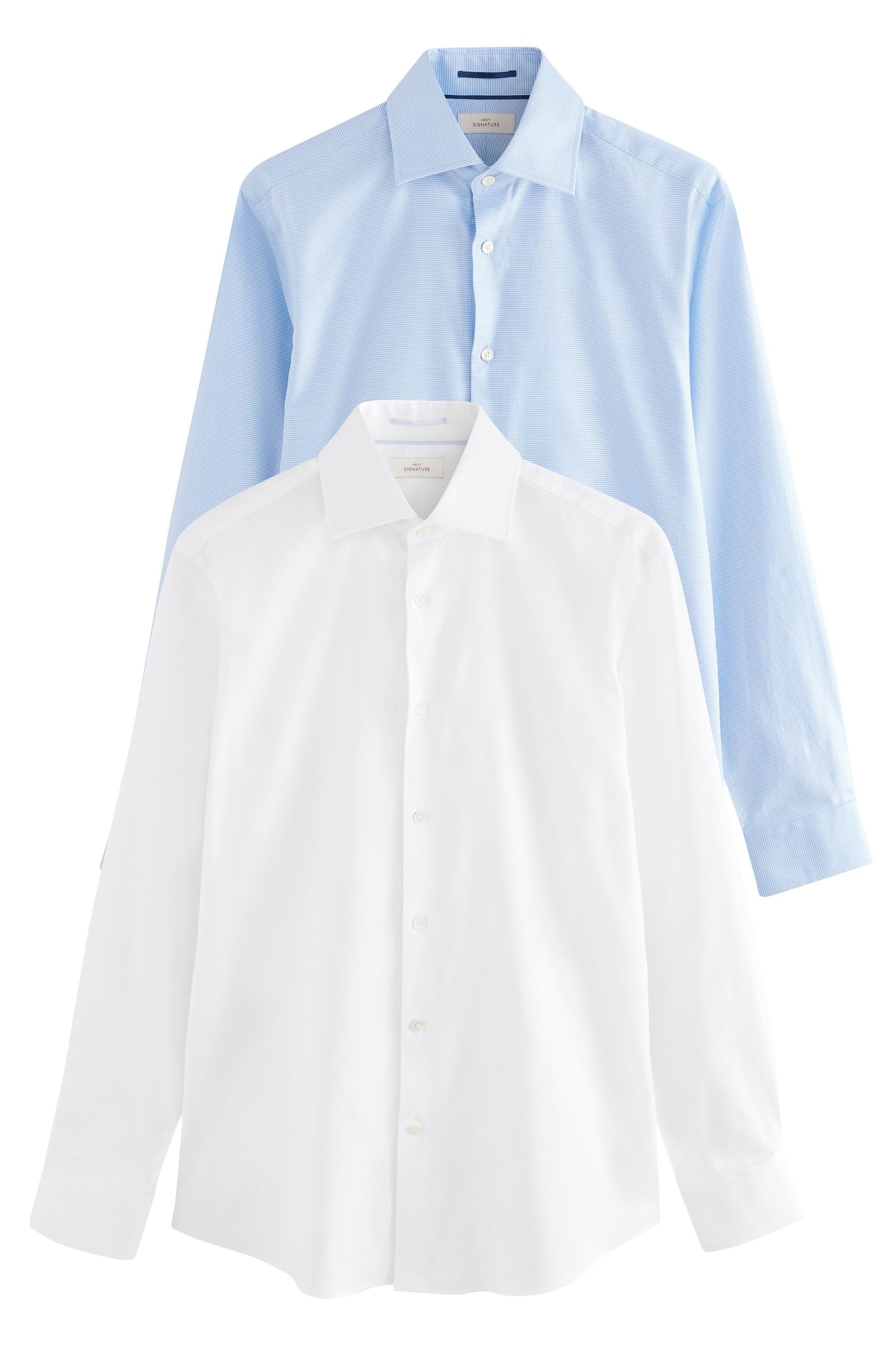 Langarmhemd Signature Slim Fit Langarmhemd Baumwolle 2er-Pack