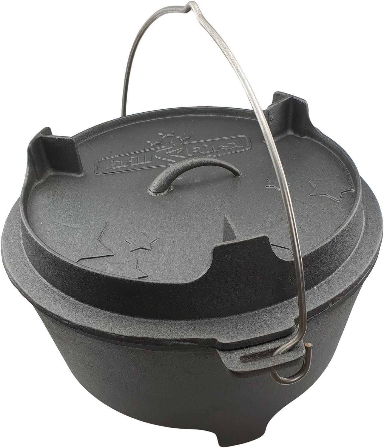 Bratentopf Grillfürst Dutch Oven BBQ Edition DO12 - X-DEAL inkl. Tragetasche, Gusseisen Pflege und Deckelheber