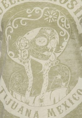 QueenKerosin Print-Shirt Tijuana Mexico (1-tlg) Enzym Wash