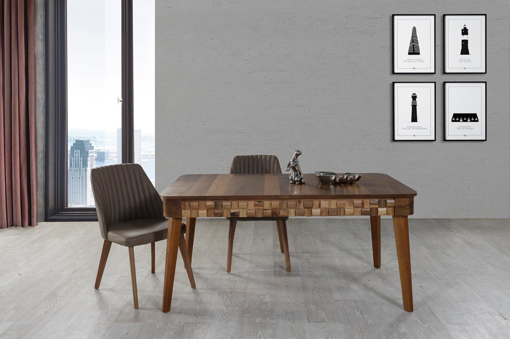 Esszimmer 2x 3tlg Essgarnitur Tisch Esszimmer-Set, Italienisches JVmoebel Stühle Gruppe