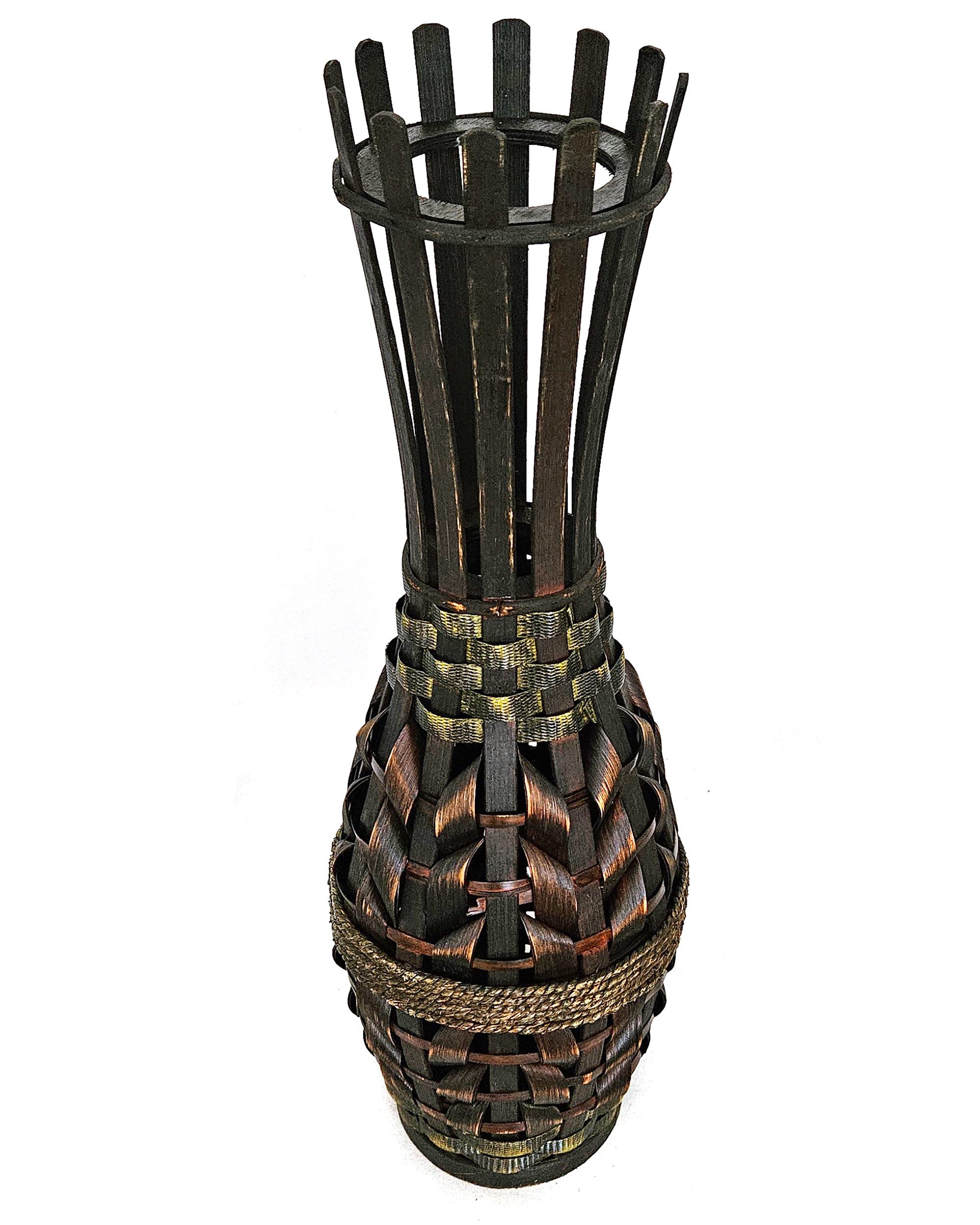 Yudu Bodenvase Bodenvase Blumenvase Pflanztopf Bambus Design handgearbeitet günstig online kaufen