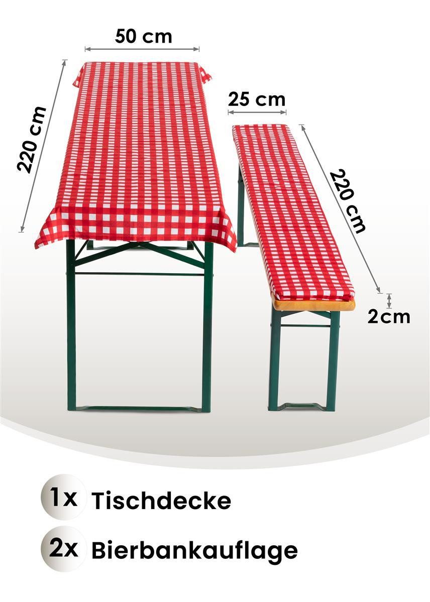 Gräfenstayn Bankauflage Biertischauflagen-Set 3-tlg Sitzpolsterung für Bierzeltgarnitur