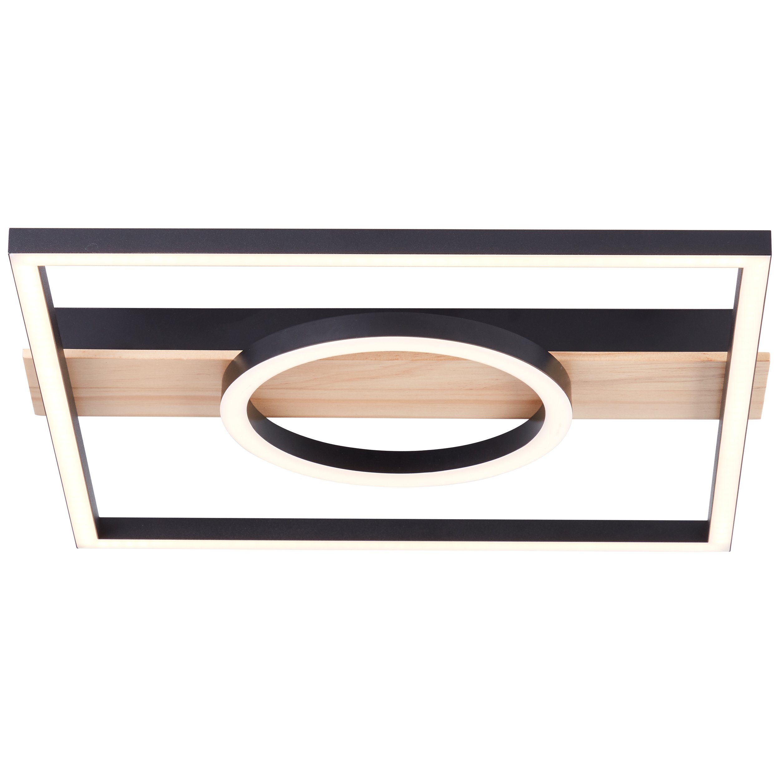 Brilliant Deckenleuchte Maureen LED Deckenleuchte 42x40cm schwarz/holz,  BRE-Light Maureen LED Deckenleuchte 42x40cm schwarz/holz Metall/Holz/K