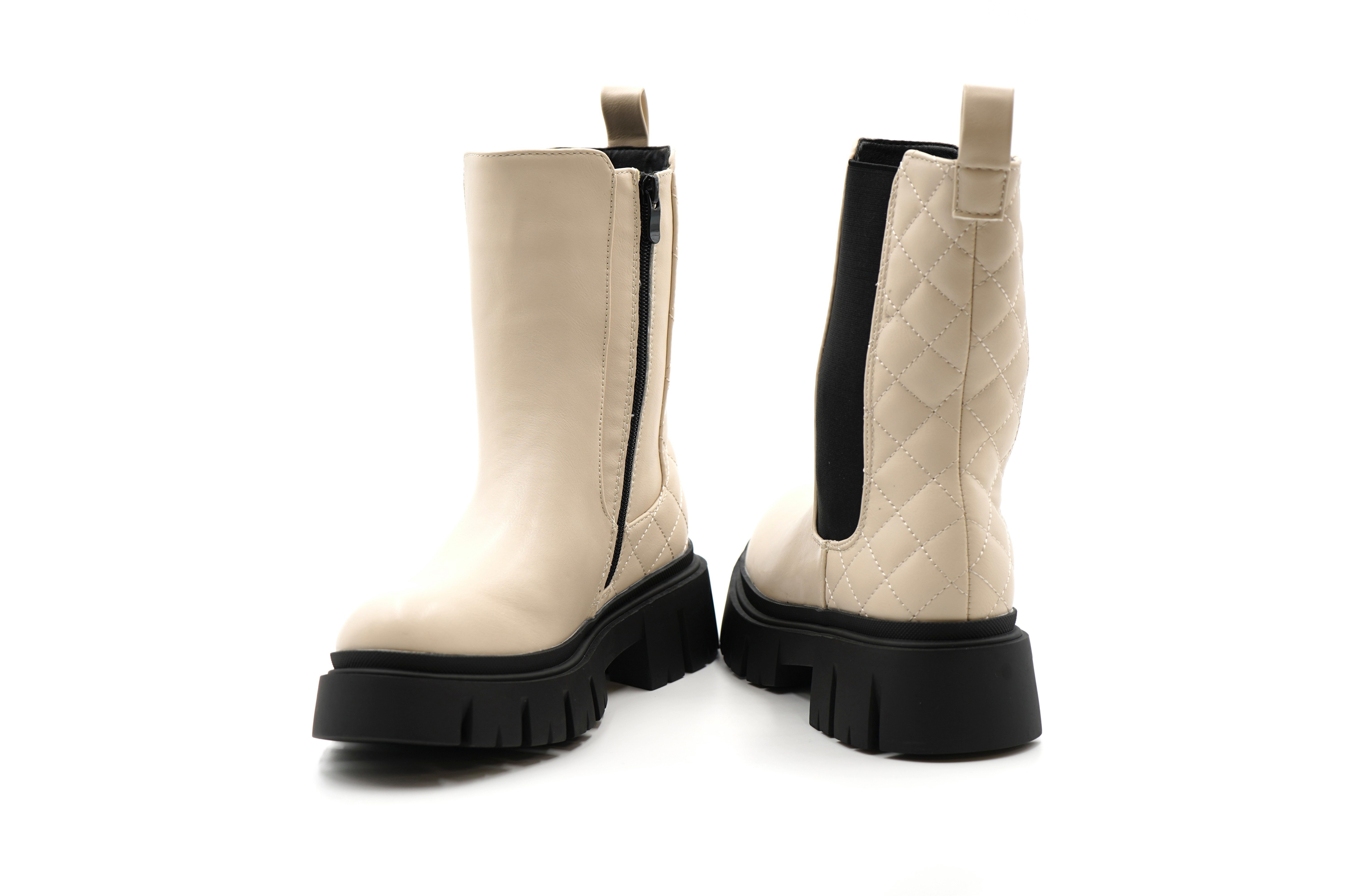 Sonderpostendiscount Chelsea Boots Beige mit seitlichem günstig online kaufen