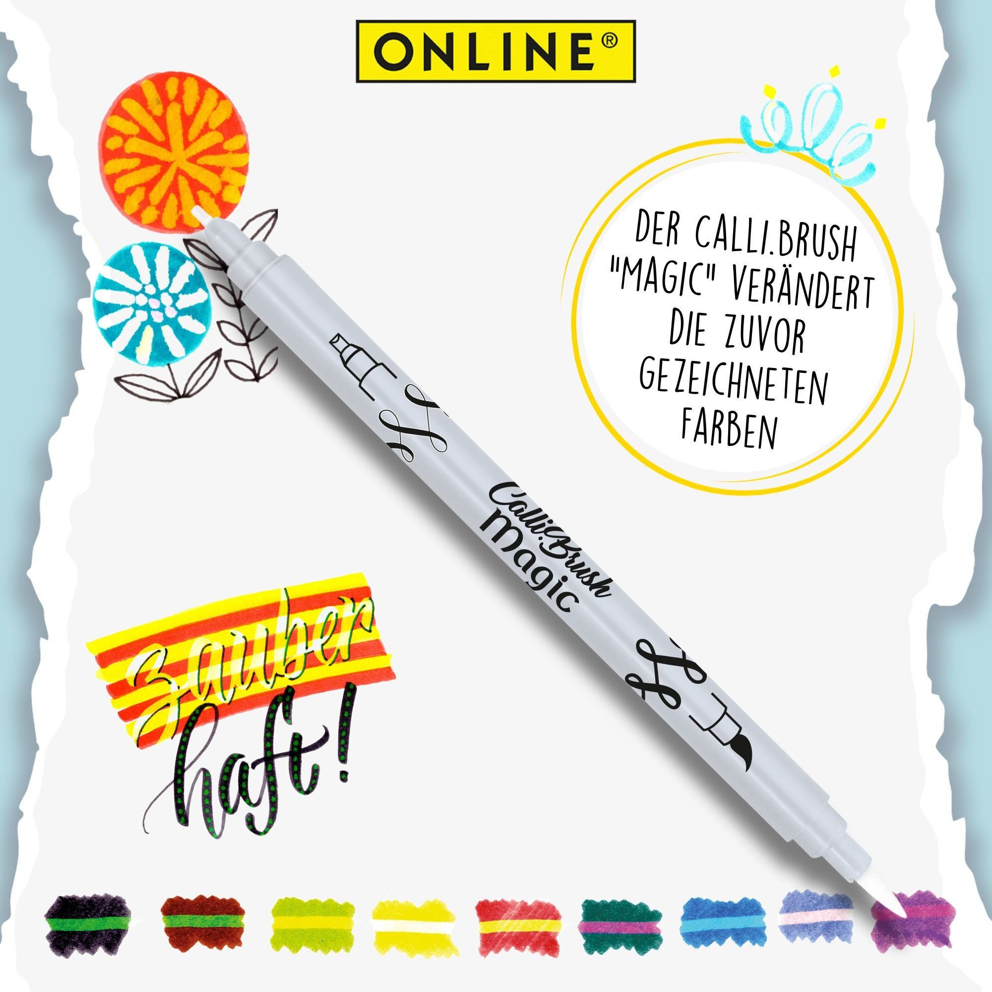 Pen mit Online Magic, Zauberstifte Fineliner Farbwechsel Calli.Brush