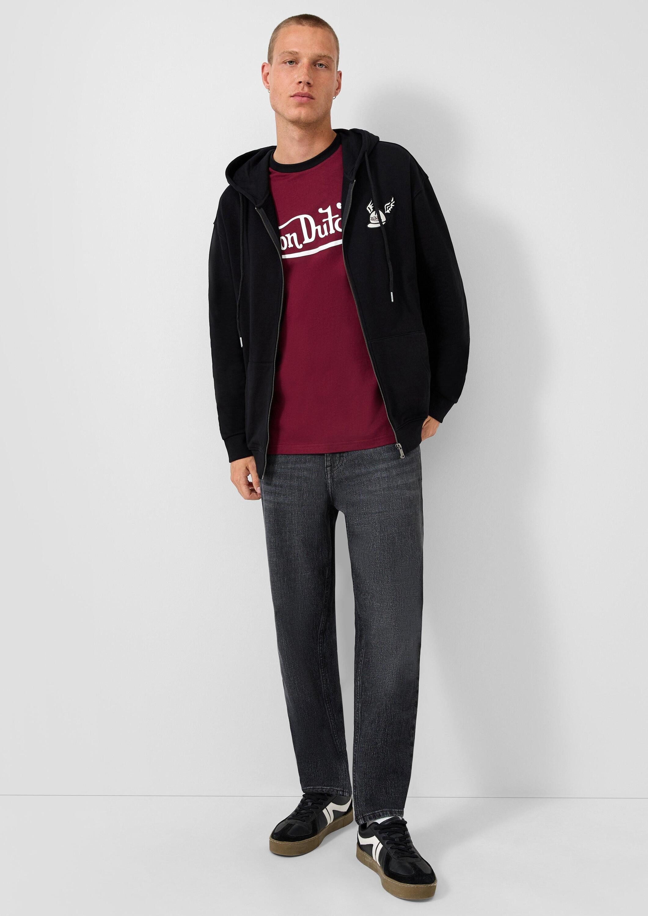 QS Sweatjacke Sweatshirt Jacke Sweatjacke mit Stickerei und Patch, QS x Von Dutch