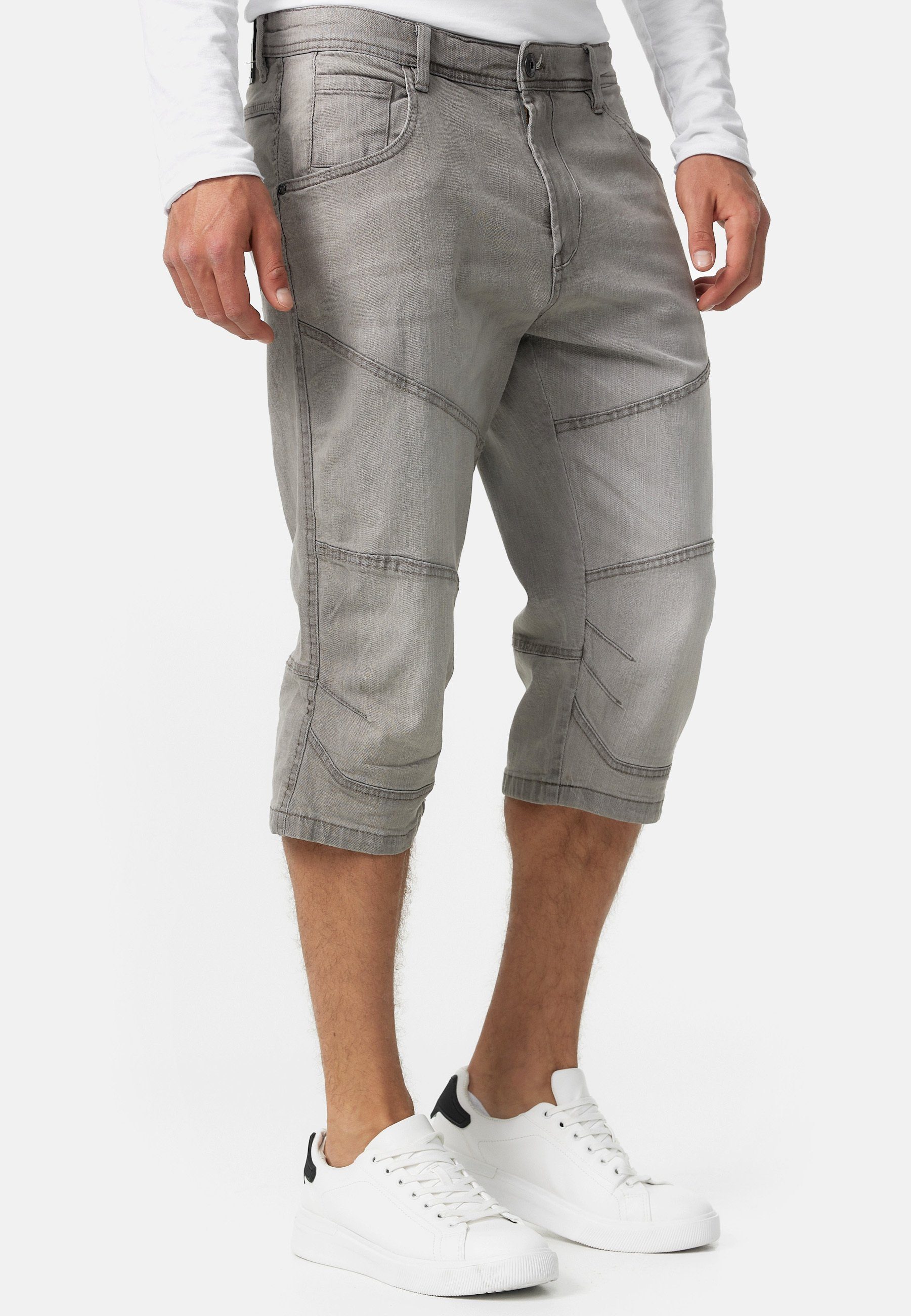 INDICODE 3/4-Jeans Herren Fortune Herrenshorts Jeansshorts Shorts 3/4 Jeansshorts mit 5 Taschen – Bild 4 von 5
