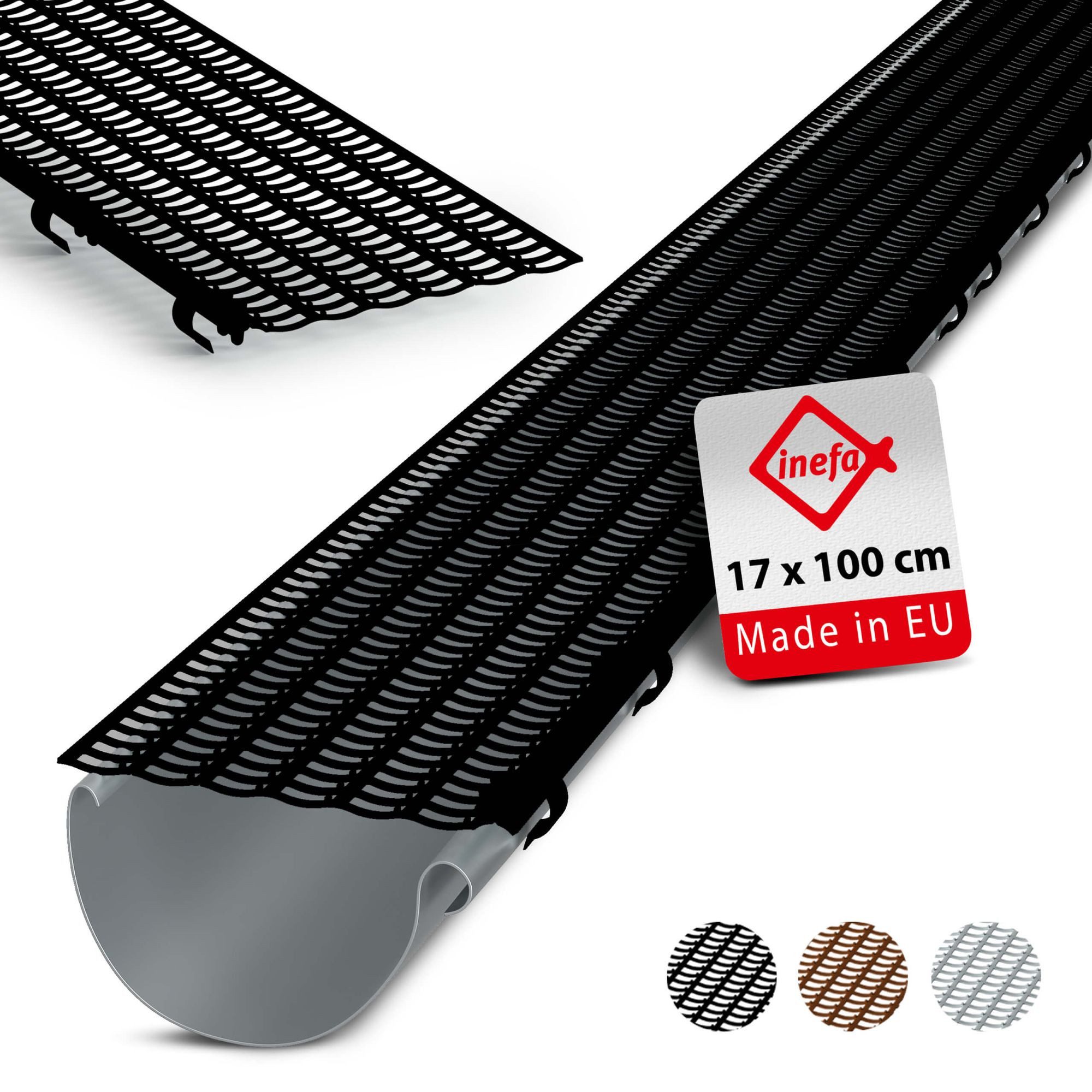INEFA Dachrinne Laubfangstreifen Желоба Laubschutz NW 100-150 (100-160mm), 100cm. 1 Stk., Желобаschutz, Желобаabdeckung Made in Germany
