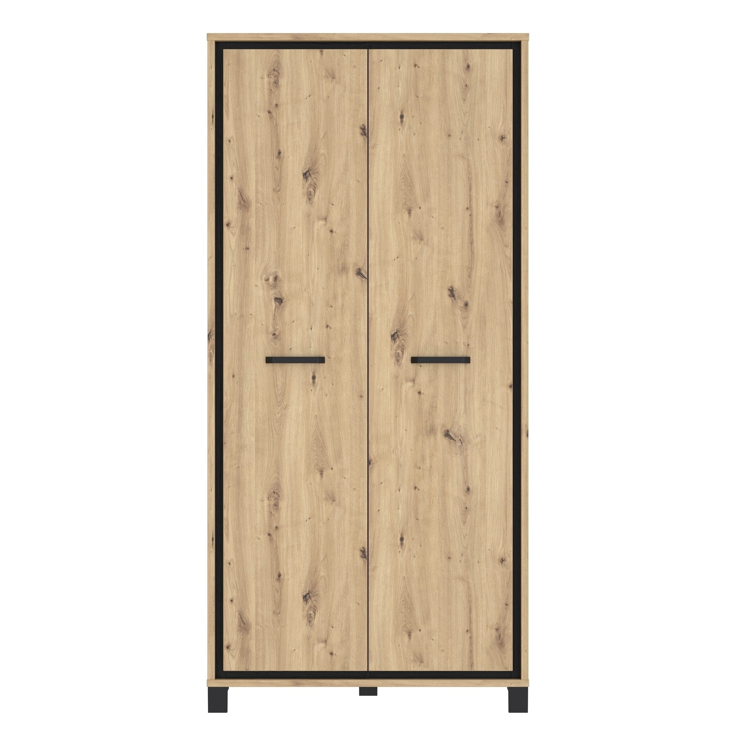 Kleiderschrank in Artisan Eiche / Schwarz Eiche - 99,1x209x60,3cm B/H/T