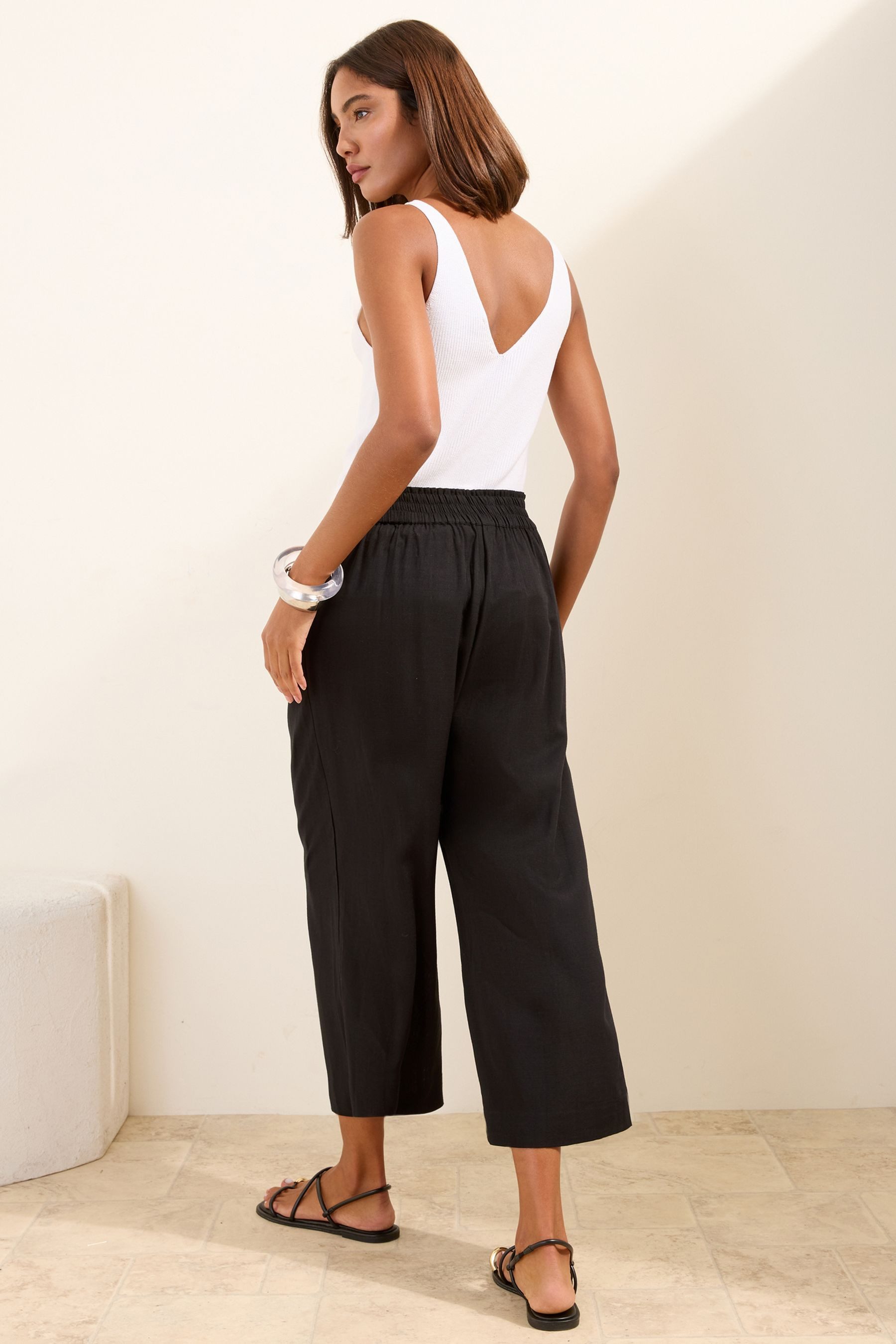 Friends Like These Stoffhose Friends Like These verkürzte Leinenhose, Regular (1-tlg)