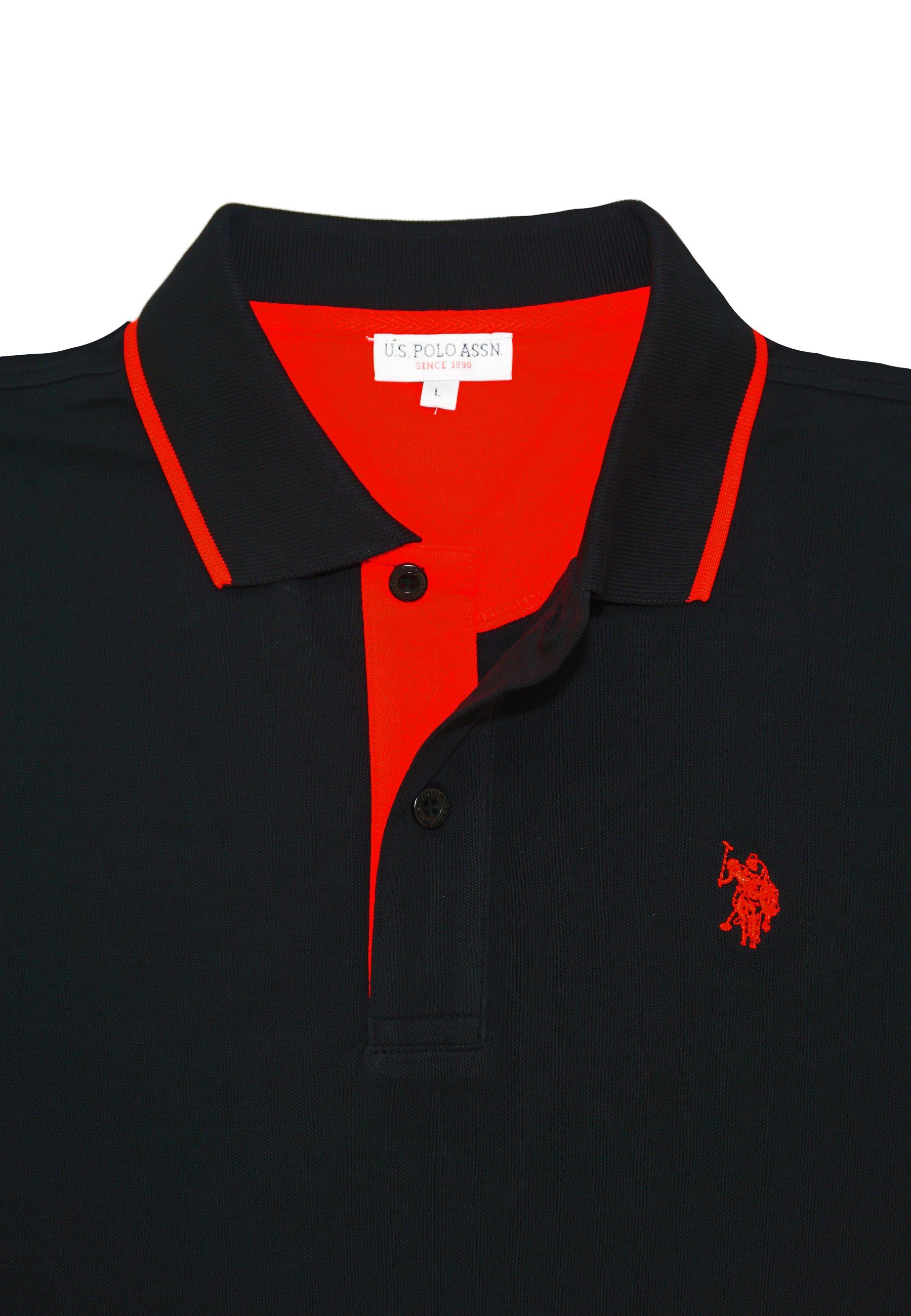 U.S. Poloshirt Assn Poloshirt (1-tlg) Polo Fashion Shirt schwarz Shortsleeve