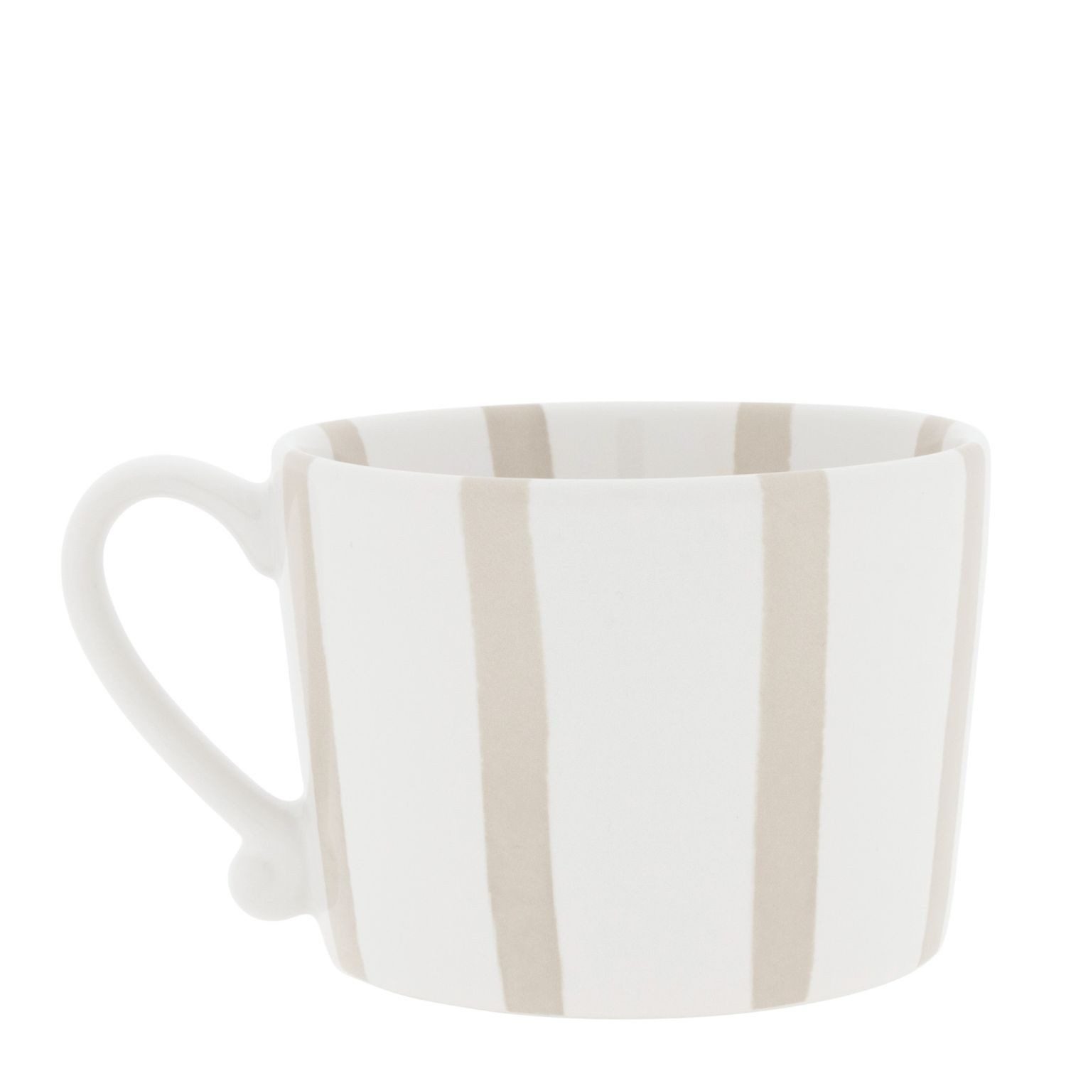 Bastion Collections Tasse Beige Titan, Keramik, Spülmaschinengeeignet, Weiß, Streifen, H: 7.2cm