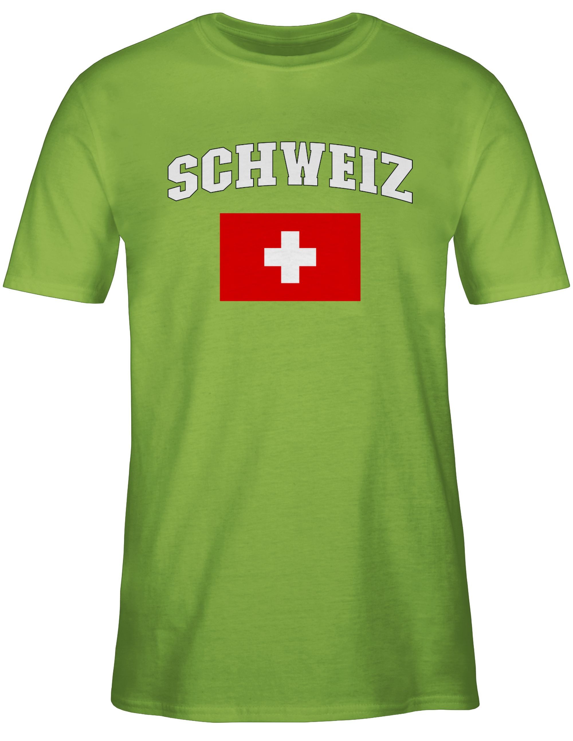 Shirtracer T-Shirt Schweiz Schriftzug mit Flagge, günstig online kaufen