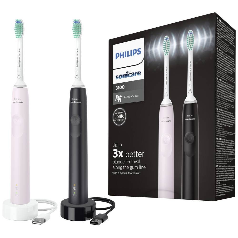Philips Sonicare Elektrische Zahnbürste Elektrische Zahnbürste mit  Schalltechnologie, 2-Minuten-Timer und 4-Quadranten-Timer: Zum Einhalten  der optimalen Putzzeit