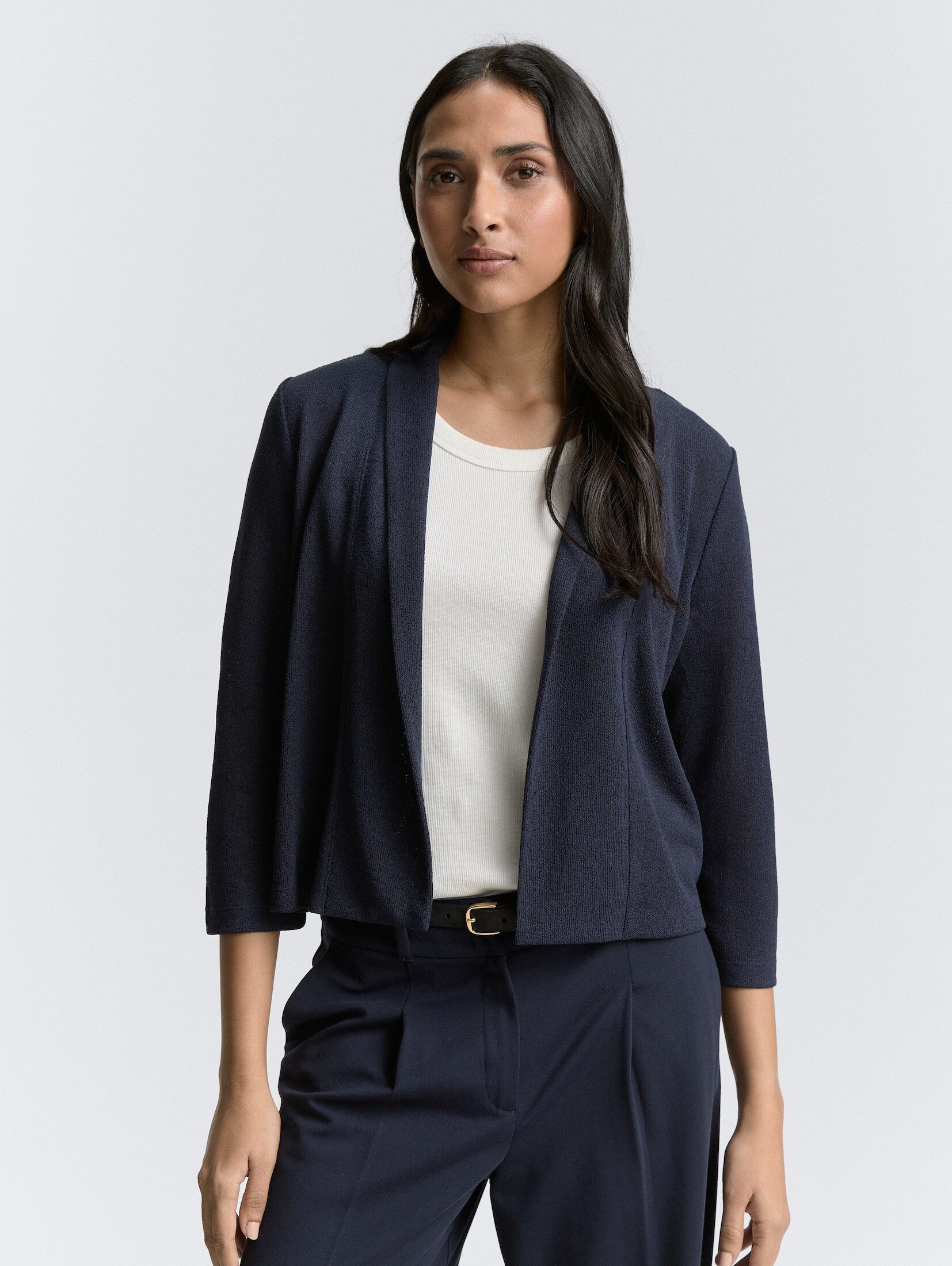 TOM TAILOR 3/4-Arm-Shirt Cardigan mit Schalkragen Cardigan mit Schalkragen