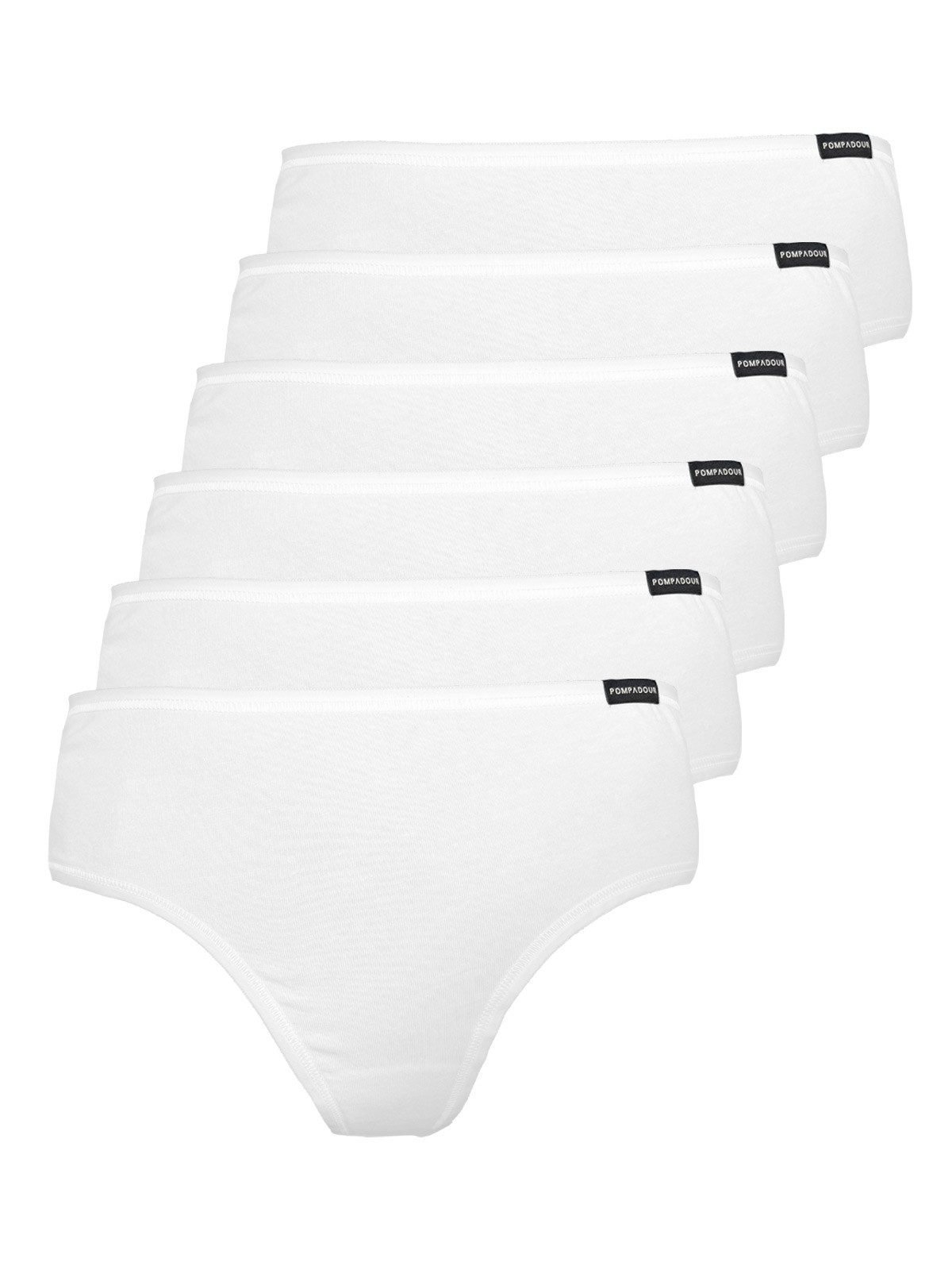 Pompadour Bikinislip 6er Pack Brasilian-Slip DUO (Packung, 6-St) gerundeter Beinausschnitt