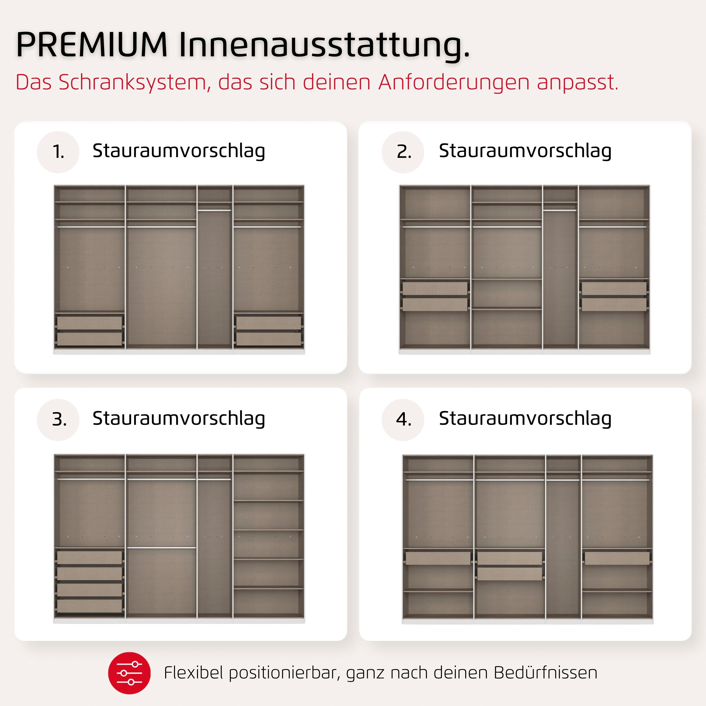 rauch Kleiderschrank Schlafzimmer Garderobe Kinderzimmer WELTNEUHEIT TYNDA by rauch-ONE (3 Ausstattungsvarianten - Breiten 47-405 cm, Höhen 187/212/231 cm) PATE – Bild 5 von 5