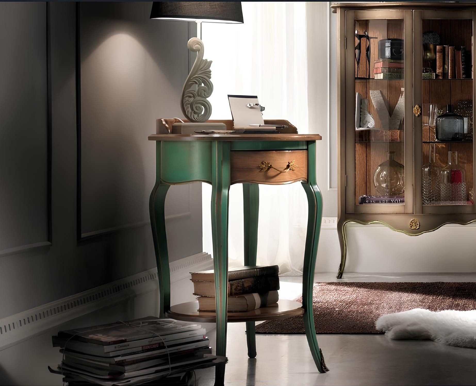 JVmoebel Schminktisch Grüner Schminktisch aus Holz - Konsolentisch für Ihr Zuhause, Made in Europa