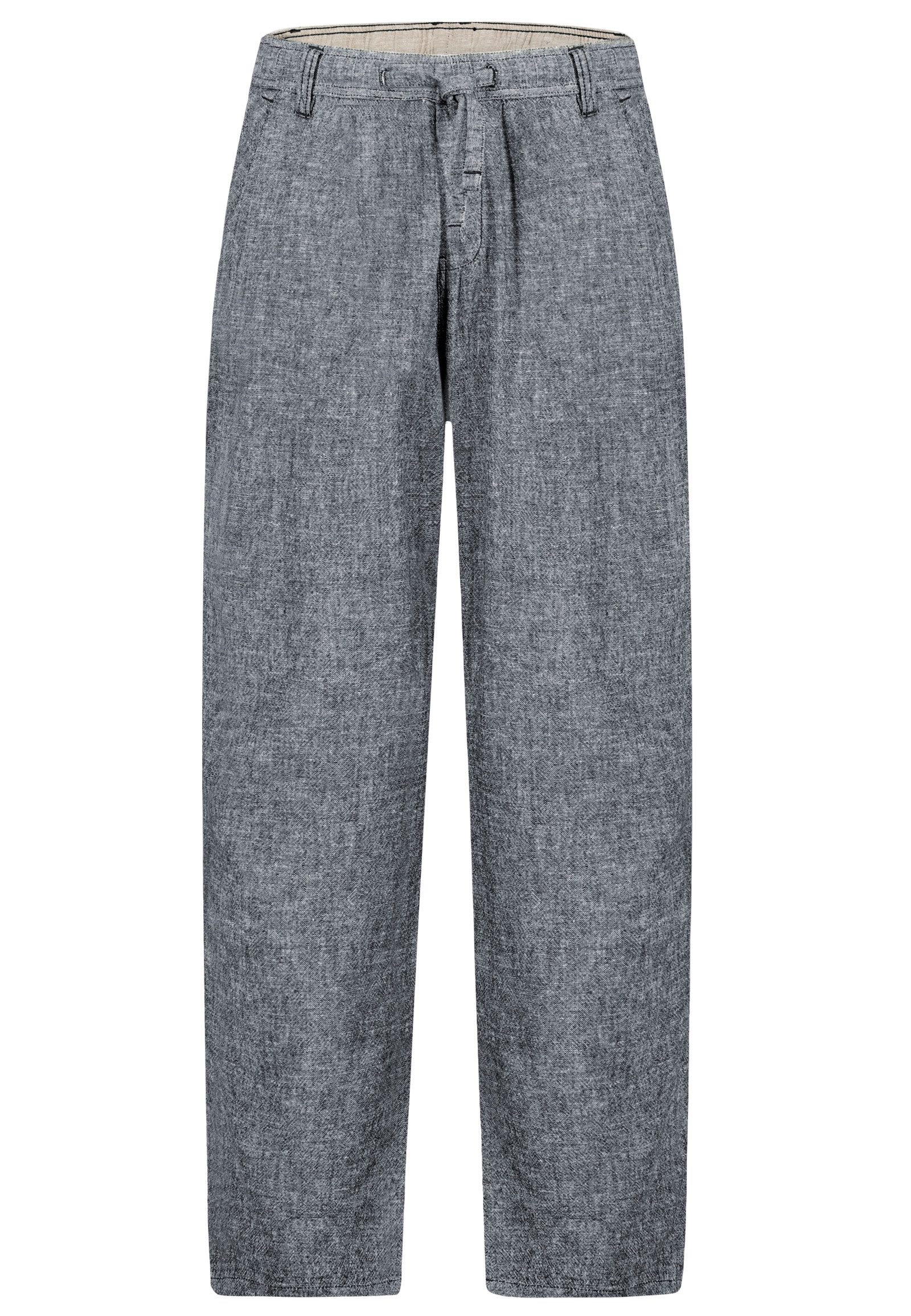 Eight2Nine Stoffhose Herren Hose aus Viskose-Leinen-Mix Melange-Optik, bequemer Gummibund