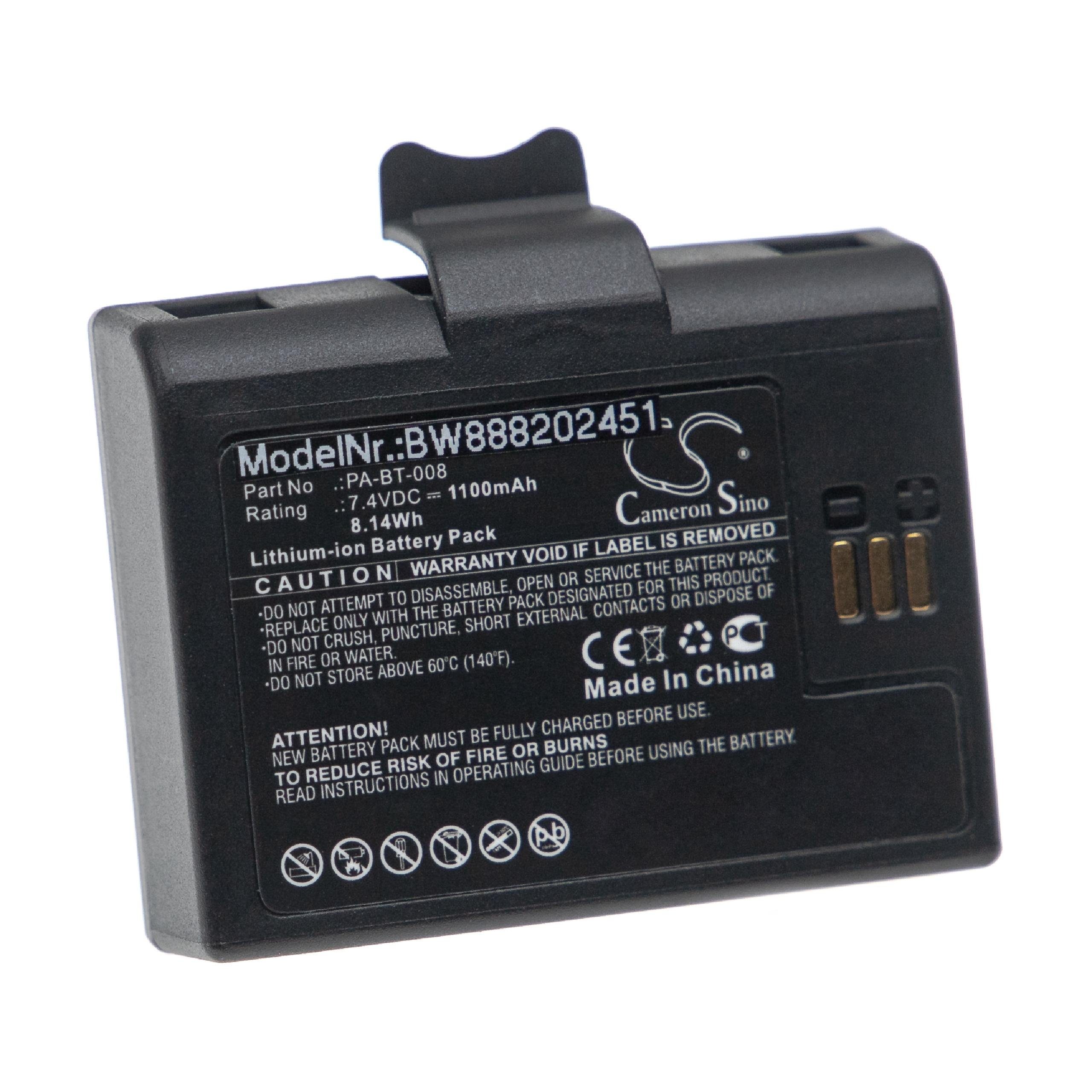 vhbw Ersatz für Brother PA-BT-008 für Akku Li-Ion 1100 mAh (7,4 V)