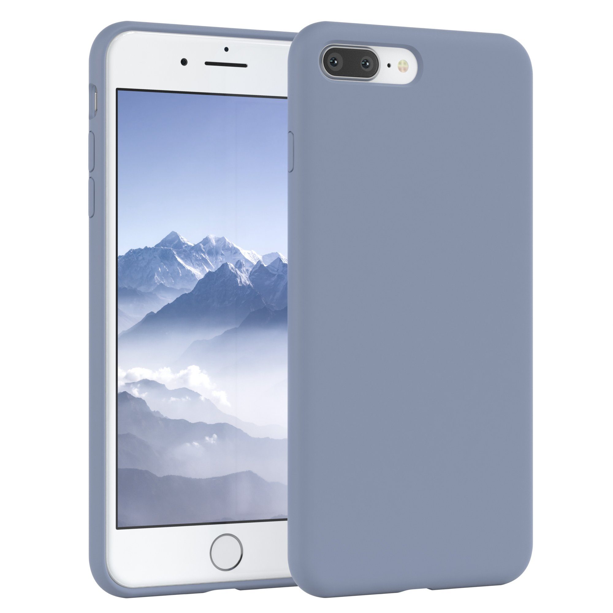 EAZY CASE Handyhülle Premium Silicon Case kompatibel mit Apple iPhone 5,5 Zoll, Hülle mit Kameraschutz Bumper Case stoßfest Handy Softcase Eis Blau
