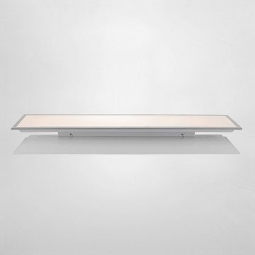 Lindby LED Panel Stenley, LED-Leuchtmittel fest verbaut, Farbwechsel warmweiß / tageslicht, Modern, Kunststoff, Aluminium, weiß, silber, 1 flammig, inkl.