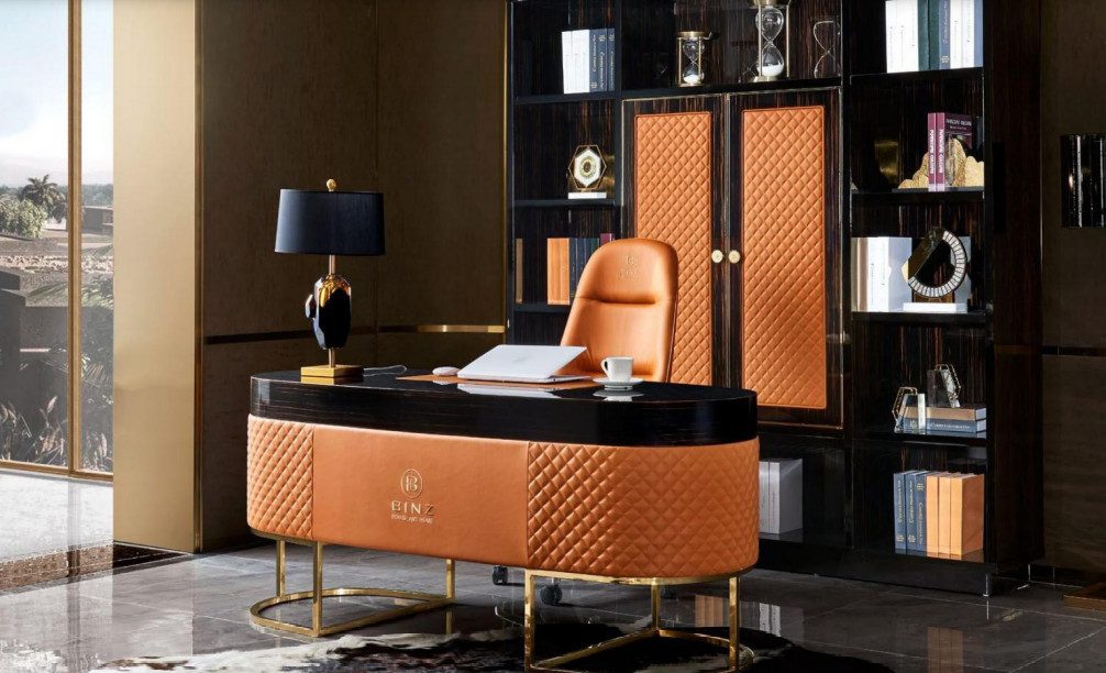 Xlmoebel Schreibtisch Eleganter Luxustisch aus Holz für stilvolles Arbeitszimmer (Schreibtisch), Hergestellt in Europa