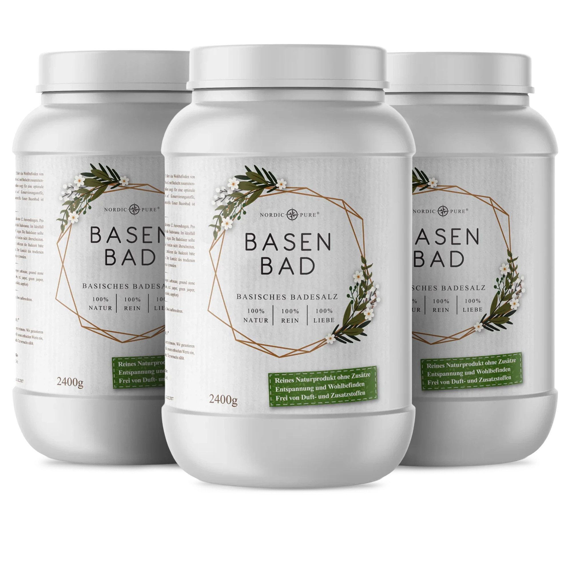 Nordic Pure® Badezusatz Nordic Pure Basenbad, Badesalz zur Entspannung sensibler Hauttypen – 36 Anwendungen