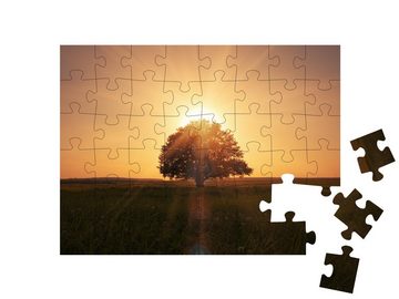 puzzleYOU Puzzle Sonnenaufgang mit Baum, 48 Puzzleteile, puzzleYOU-Kollektionen Bäume, Wald & Bäume
