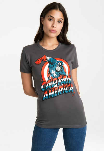 LOGOSHIRT T-Shirt Captain America mit lizenzierten Originaldesign