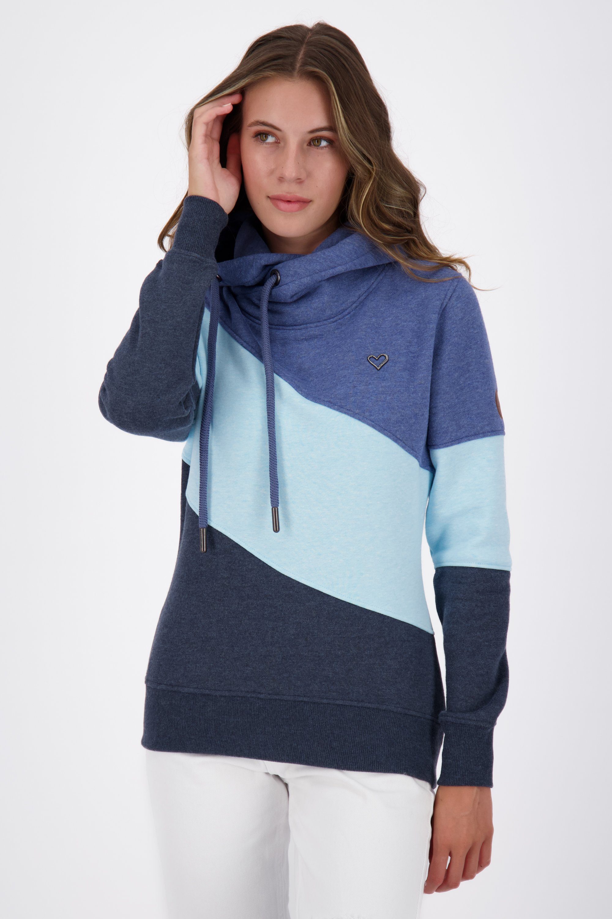 Kickin StacyAK Damen Sweat Kapuzensweatshirt, Alife & Sweatshirt marine Kapuzensweatshirt melange A