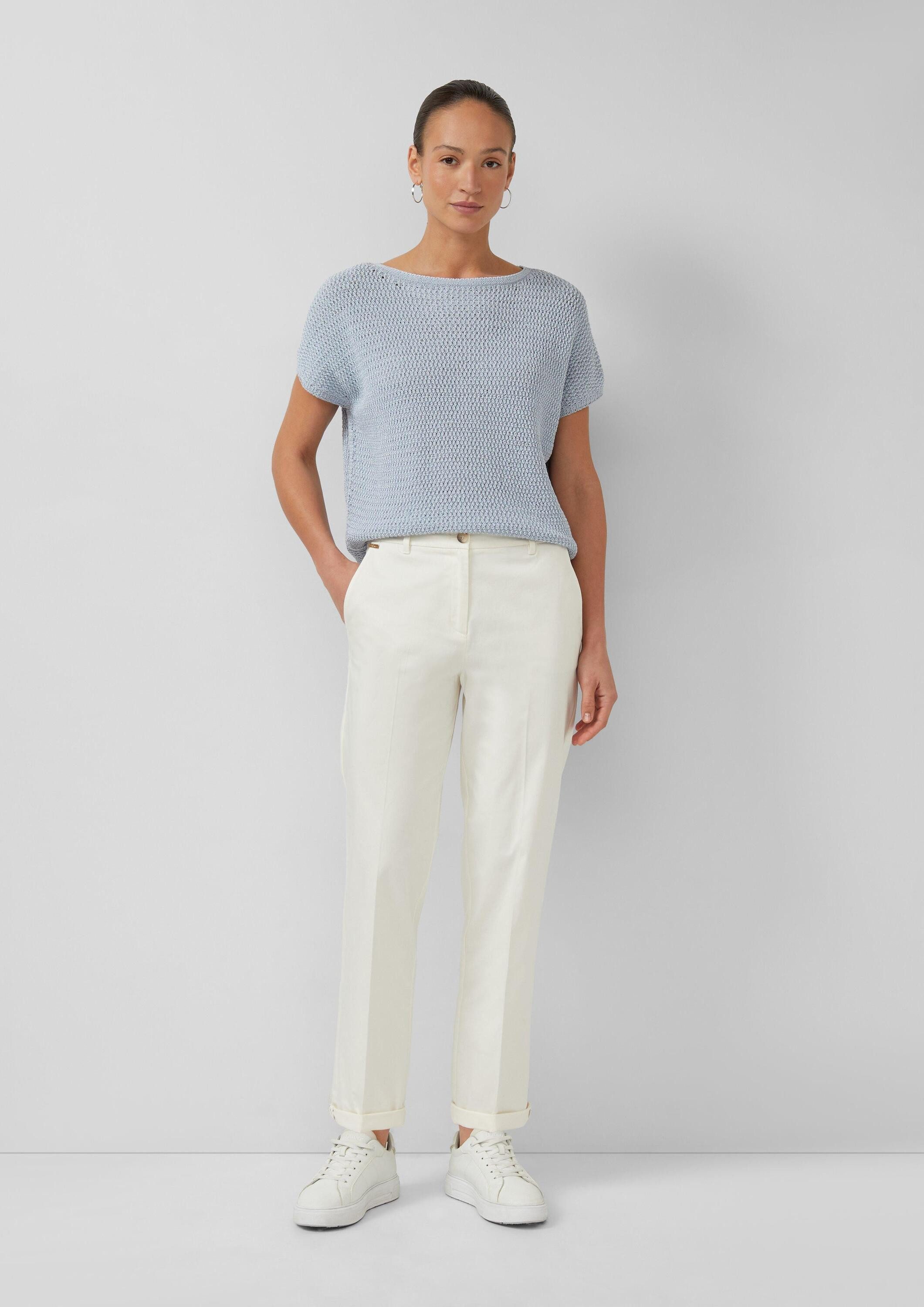 s.Oliver 7/8-Hose Hose Chinohose mit Turn-up aus Baumwollsatin