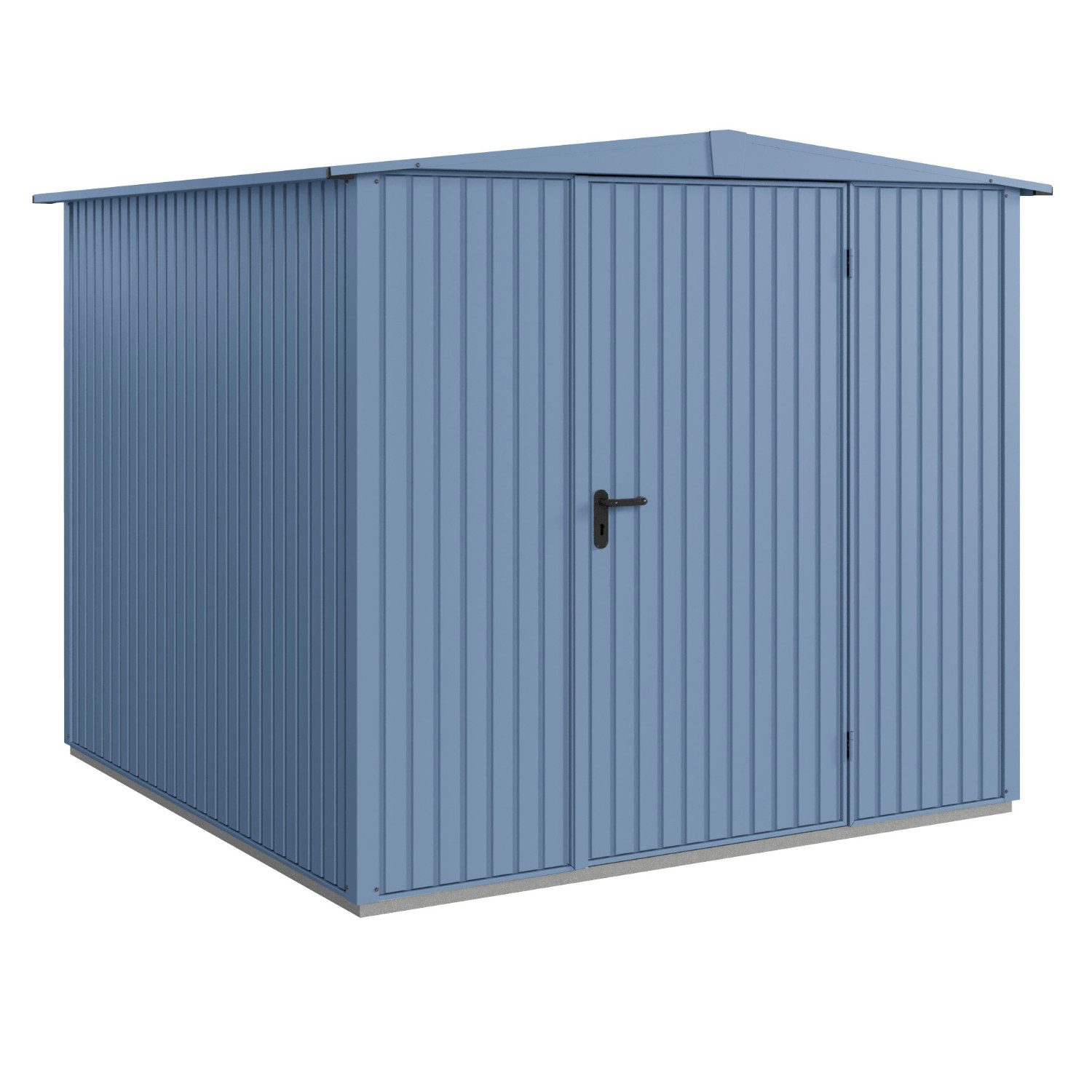 Hörmann Gerätehaus Metall-Gerätehaus Berry Classic mit Satteldach Typ 2, (mit Bodenrahmen), Aluminium