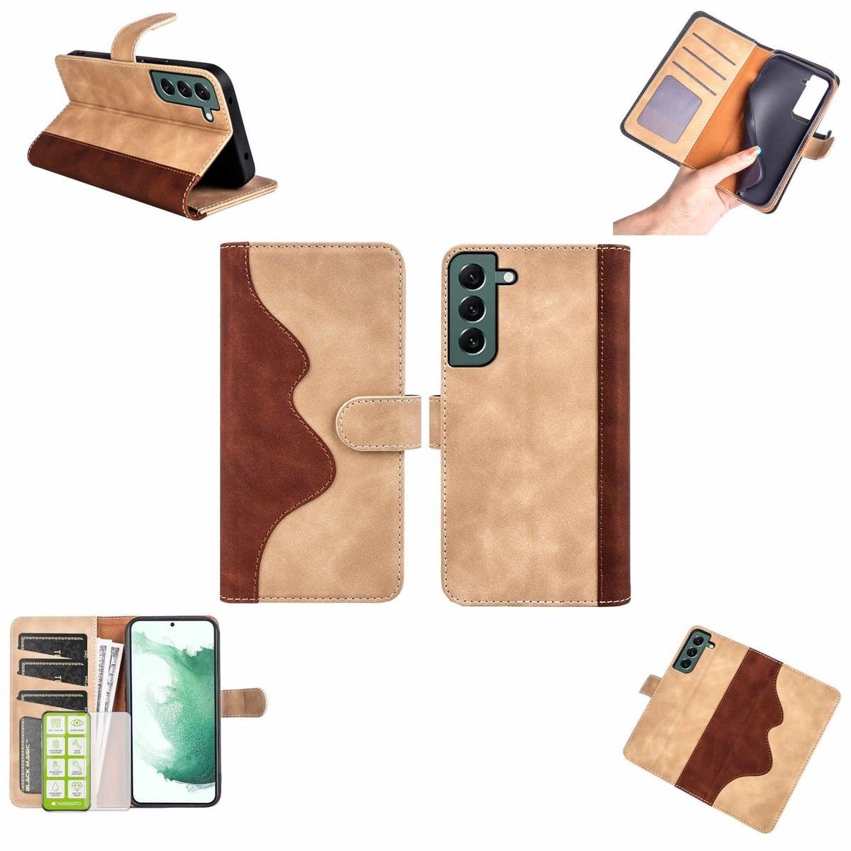 Wigento Handyhülle Für Samsung Galaxy S23 Plus Design Handy Tasche Wallet Premium Schutz Hülle Case Cover Etuis Neu Zubehör